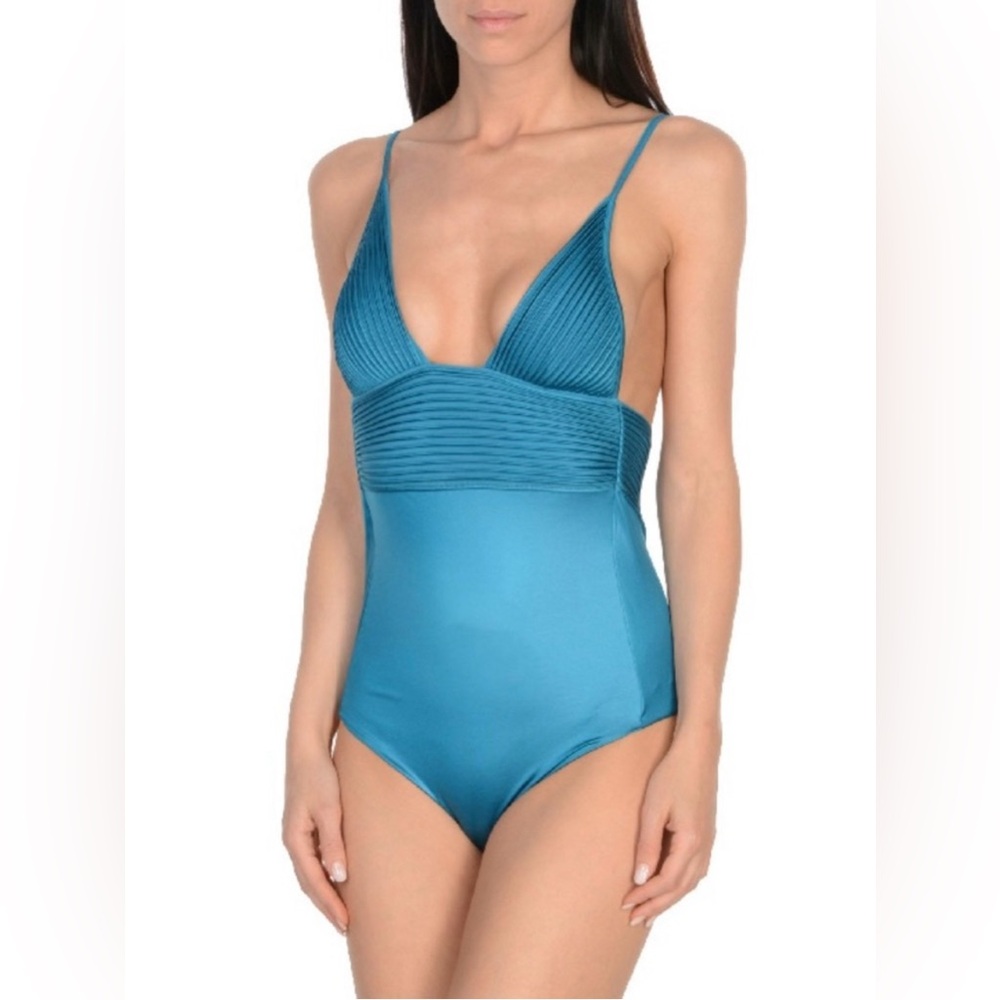 NWT La Perla Nervures Teal One-Piece Swimsuit